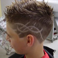 Photo of boys hair tattoo.  For August? Men Undercut, Short Hair Mohawk, Boys Haircut Styles, Undercut Hair, Mohawk Hairstyles