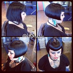 Shaved Bob, Sleek Bob Hairstyles, Cute Bob Hairstyles, Rockabilly Girl, Shaved Nape, Extreme Hair