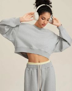 Women's Solid Oversized Cropped Sweatshirt – Starphase Cotton Cropped Sweater With Drop Shoulder For Fall, Cotton Drop Shoulder Cropped Sweater For Fall, Drop Shoulder Cotton Cropped Sweater For Fall, Fall Cotton Cropped Sweater With Drop Shoulder, Oversized Gray Drop Shoulder Sweatshirt, Gray Oversized Drop Shoulder Sweatshirt, Oversized Cotton Cropped Sweater With Long Sleeve, Oversized Long Sleeve Cotton Cropped Sweater, Relaxed Fit Cotton Sweatshirt With Batwing Sleeve