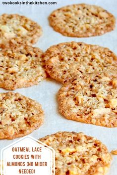 oatmeal lace cookies with almonds no mixer needed