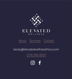 the business card for elevated health services