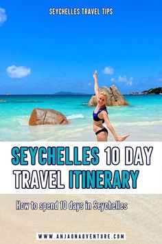 a woman jumping in the air with text overlay saying, skychels 10 day travel itinerary how to spend 10 days in sydney