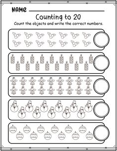 Help your young learners master counting and number recognition with these fun and festive Winter Counting Objects worksheets! Perfect for reinforcing early math skills, these worksheets offer a variety of exercises focused on counting and number recognition from 1 to 20. Students will practice counting objects, writing numbers, and using ten frames, all while enjoying cute winter-themed graphics.

The worksheets include :

5 pages Ten Frames to 10
5 pages Count and color to 10
5 pages Count and write to 10
5 pages Ten Frames to 20
5 pages Count and color to 20
5 pages Count and write to 20