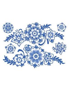 a blue and white flower border on a white background with the words,'flowers are in