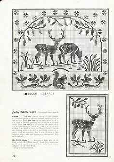 an old book with two pictures of deers and snowflakes on the cover