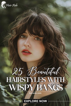 Wispy bangs are the perfect addition to any hairstyle. Soft and stunning!