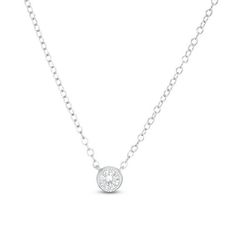 Perfectly petite, this vintage-inspired diamond necklace is an adorable look she'll never want to take off. Crafted in cool 10K white gold, this anytime style showcases a sparkling 1/5 ct. diamond solitaire in an intricate milgrain-lined bezel setting. Polished to a bright shine, this design suspends centered along a 16.0-inch cable chain with 2.0-inch extender that secures with a lobster claw clasp. Classic Sterling Silver Birthstone Necklace With Ethically Sourced Diamonds, Classic Silver Solitaire Necklace With Single Cut Diamonds, Classic Diamond Birthstone Necklace With Round Pendant, Classic Silver Diamond Necklace With Single Cut Diamonds, Classic Diamond Birthstone Necklace, Classic Diamond Birthstone Necklace With Diamond Cut, Classic White Gold Birthstone Necklace With Single Diamond, Classic White Gold Birthstone Necklace With Round Pendant, Classic Sterling Silver Birthstone Necklace