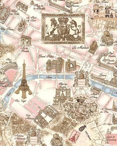 Pink Travel Aesthetic, Parisian Room, Paris Collage, Watercolor Eyes, Pastel Poster, Fabric Poster, Parisian Life, Paris Map, Paris Aesthetic