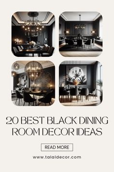 20 Best Black Dining Room Decor Ideas Room Decor Ideas Black, Black Dining Tables, Modern Black Dining Room, White Dining Room Decor, Black Dining Room Decor, Floral Dining Room, Black Dinnerware Set, Primitive Dining Room