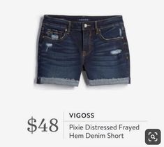 Stitch fix vigoss pixie distressed frayed hem denim shorts #stitchfix #shorts Twin Set Sweater, Denim Shorts Outfit, Summer Shorts Outfits, Over 50 Womens Fashion