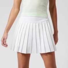 New With Tags! Athleta - Levitate Skort - Size Xxs (Fits Like An Xs) - White - Built In Shorts - Zip Pocket In Back Fitted Tennis Skirt For Gym In Spring, Fitted Tennis Skirt For Spring Gym Sessions, Fitted Tennis Skirt For Spring Gym, White Sportswear Tennis Bottoms, White Tennis Sportswear Bottoms, White Moisture-wicking Tennis Bottoms, Fitted Athleisure Bottoms For Golf, Spring Fitted Go-dry Tennis Skirt, Spring Fitted Tennis Skirt With Go-dry Technology