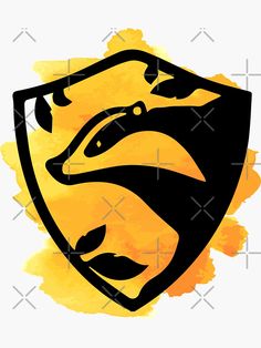 an eagle emblem on a yellow and black watercolor background with grunge effect