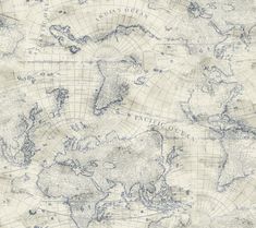 Coastal Map Peel & Stick Wallpaper in Blue/Beige by York Wallcoverings Stripped Wallpaper, Wallpaper Warehouse, Nautical Wallpaper, York Wallpaper, Cream Wallpaper, Map Wallpaper, Map Globe, Beige Wallpaper, Watercolor Map