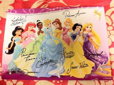 the disney princesses are all lined up for their official photo with names on them