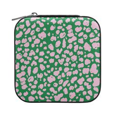 a green and pink leopard print case