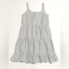 Millenium Gray Gingham Midi Sundress Sleeveless Tiered Picnic Beach Condition: Nwt / New With Tags Color: Gray & White Gingham Check Size: Women's M Approx. Measurements Bust: 18in Length: 39in Material: 100% Polyester Care: Machine Washable (See Care Instructions) Features: Flirty Silhouette Easy Care Lightweight Tags: Picnic Picnic Core Lightweight Beach Breezy Flowy Summer Spring Simple Minimalist Tank Top Spaghetti Strap Ruffle Casual Feminine Girlhood Core Country Country Girl Farm Farmcore White Sleeveless Picnic Dress, White Sleeveless Dress For Picnic, White Sleeveless Sundress For Picnic, White Sundress For Picnic, Sleeveless Plaid Dress For Picnic, Plaid Sleeveless Dress For Picnic, Picnic Sleeveless Plaid Sundress, Plaid Sundress For Vacation, White Sleeveless Tiered Dress For Summer