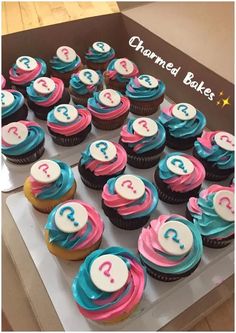 cupcakes with numbers on them in a box