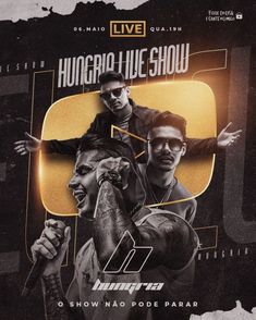 the poster for hungri live show featuring two men