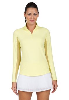 IBKÜL - Solid Long Sleeve Mock Neck Top - 80000 - Color: Butter Hot And Humid, Mock Neck Top, Newport Beach, Upf 50, Sun Protection, Mock Neck, Athleisure, Moisture Wicking, Your Skin