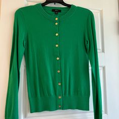 J Crew Green Cotton Cardigan Nwt Green Crew Neck Cardigan For Work, Cotton Cardigan, Green Cotton, Sweaters & Cardigans, Cardigans, J Crew, Sweaters For Women, Green, Women Shopping