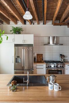 the kitchen is clean and ready to be used as a place for breakfast or dinner