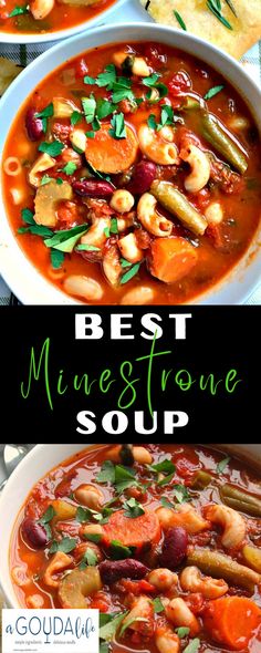 the best minestone soup recipe is made with beans, carrots and other vegetables