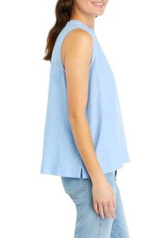 A ruffled neckline updates this chic sleeveless top from Crown & Ivy. | Crown & Ivy Women's Sleeveless Ruffle Neck Top, Medium Ivy Crown, Ruffled Neckline, Ivy, Sleeveless Top, Crown