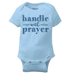 Brisco Brands Handle With Prayer Christian Cute Religious Baby Girls Infant Romper Newborn Categories Funny Offensive Pop Culture Superhero Geek Family Animals Princess Christian Sports Star Wars Police $9.99 Handle With Prayer Christian Cute Religious Baby Girl Bibs Infant Drooler Bib $9.99 Handle With Prayer Christian Cute Religious Toddler Girl Youth T Shirt For Kids $10.99 Handle With Prayer Christian Cute Religious Baby Girls Infant Romper Newborn Description Size Chart Payment Shipping Ret Cute Blue Onesie For All, Cute Blue Unisex Onesie, Fitted Blue Onesie With Letter Print, Girls Bib, Christian Shirt, Cute Rompers, Religious Gifts