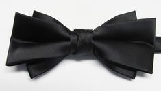 "Beautiful pre-tied and adjustable double tiered banded bow tie. Will adjust from 13\" through 20\" neck. Bow dimensions 2.5\" x 4.5\". Bow tie  Always made by hand and to your special order. Weddings and groups are welcome." Elegant Pre-tied Adjustable Bow Tie, Elegant Adjustable Pre-tied Bow, Pre-tied Decorative Bow Tie For Black Tie Events, Pre-tied Decorative Bow Tie For Party, Pre-tied Bow Tie For Party, Adjustable Black Bow With Ties, Adjustable Bow Tie For Black-tie Events, Pre-tied Bow Tie Back For Party, Pre-tied Butterfly Knot Bow Tie For Party