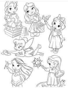 coloring pages for children with princesses and their favorite things to draw on the page