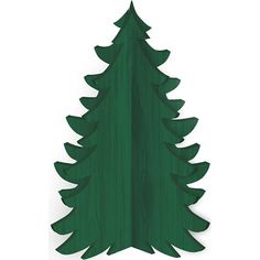 a wooden christmas tree cutout on a white background