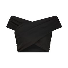 One of the most versatile tops to have, it elevates any outfit and adds a little edge. Created from a beautiful double layered crepe to provide coverage, it comes as two panels that are worn separately and adjusted as a cross top or off the shoulder. It is the perfect crop top that goes so well with any pants or skirt. It comes in black or white and is a piece that you will wear again and again for years. Wash or dry clean Versatile Tops, Black Wrap Top, Cross Top, Black Wrap, Gifts For New Mums, Pearl Jewellery Earrings, August Birth Stone, Cold Shoulder Top