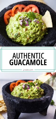 guacamole in a molcajete with chips Fresh Guacamole Recipe, Authentic Guacamole Recipe, Authentic Guacamole, Guacamole Recipe Easy, Salsa Guacamole, Best Guacamole Recipe, Fresh Guacamole, How To Make Guacamole, Easy Guacamole