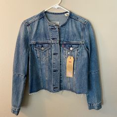 Brand New, Next Business Day Shipping Levi's Spring Blue Outerwear, Levi's Blue Spring Outerwear, Levi's Fitted Long Sleeve Denim Jacket, Levi's Fitted Outerwear For Fall, Fitted Levi's Outerwear With Pockets, Levi's Long Sleeve Spring Outerwear, Levis Jean Jacket, Women Trucker, Levis Denim Jacket