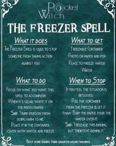 Freezing Names Spell, Boss Fix Spell, Freezer Spell, Witchcraft 101, Hoodoo Spells, Banishing Spell, Spells For Beginners, Witchcraft Spells