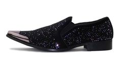 Desta by Bolano | Designer Fashion Smoking Slippers Rhinestone Slip-on Loafers For Party, Party Loafers With Rhinestones Slip-on, Party Loafers With Rhinestones And Round Toe, Luxury Party Loafers With Rhinestones, Red Dress Shoes, Pointed Loafers, Rhinestone Shoes, Slip On Dress Shoes, Sparkly Dress