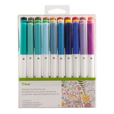 the crayon art markers are set in a box with different colors and sizes