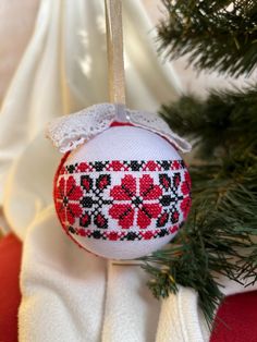 More photos in our MokoshaArtShop store on Etsy! Embroidery Christmas Tree, Ukrainian Christmas, Ukrainian Embroidery, Embroidery Christmas, Ornament Christmas Tree, Christmas Tree Toy, Christmas Tree Baubles, Christmas Ball, Ornament Christmas