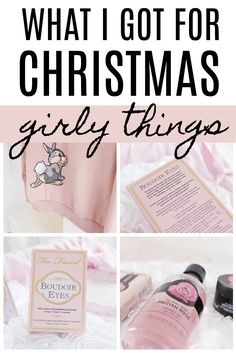 What I got for Christmas 2018 blog haul, just girly things, bath and body lotions and things for the make-up collection. Featuring Too Faced Boudoir Eyes palette, Disney Thumper merch, feminine fashion, things for a pretty bedroom and lots of girly aesthetic for a pink Christmas this winter! Pretty Bedroom Decor, Princess Lifestyle, Disney Thumper, Pink Wonderland, What I Got For Christmas, Cricut Accessories, Charlotte Tilbury Lipstick, A Pink Christmas, Girly Christmas