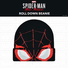 🕷️🕸️SPIDER-MAN KNITTED HAT: Roll down cuffed beanie cap with a stylish Spider-Man Miles Morales face! A Must-Have for Spider-Man "Lovers!" Miles Morales Beanie, Miles Morales Mask, Spider Man Miles, Spider Man Miles Morales, Men's Beanies, Cuffed Beanie, Beanie Cap, Kids Slide, Miles Morales