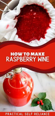 homemade raspberry wine in a jug Wine With Fruit, Summer Alcoholic Drinks, Grape Wine Recipe, Fruit Wine Recipes, Home Wine Making, Wine Making Recipes, Homemade Wine Recipes, Fermented Drinks, Raspberry Drink