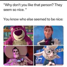 four different pictures with the same character on them