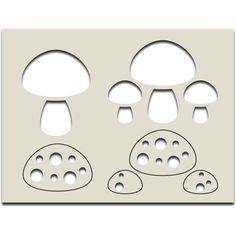 an image of a paper cutout with the shape of two mushrooms and one mushroom