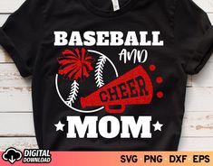 baseball and cheer mom svg