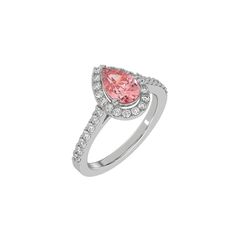 This Fancy Pink Pear Diamond Halo Engagement Ring is made with a fancy pink pear solitaire diamond set in a four-prong setting, surrounded by a halo of round diamonds all set on a pave band with round cut diamonds. ✦ 𝐒𝐭𝐨𝐧𝐞 𝐃𝐞𝐭𝐚𝐢𝐥𝐬✧ Focal Diamond Shape: Pear✧ Accent Diamond Shape: Round✧ Focal Stone Weight: 1.00 CT, 1.50 CT, 2.00 CT, 2.50 CT, 3.00 CT✧ Accent Diamond Weight: Approx. 0.10 CT to 0.20 CT (Carat weight varies based on chosen Focal Diamond)✧ Stone Type: Lab Grown Diamond ✧ Pave Engagement Ring, Halo Earrings, Pave Band, Halo Earrings Studs, Diamond Charm, Pear Diamond, Halo Diamond Engagement Ring, Fancy Color Diamonds, Diamond Halo