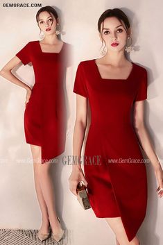 Bodycon Red Short Party Dress Square Neck Short Sleeves Ref#HTX97060 at GemGrace. #WeddingGuestDresses Shop now to get $10 off. Pro custom-made service for wedding dress, formal dress. View Cocktail Dresses,Homecoming Dresses,Wedding Guest Dresses,Short Homecoming Dresses,Red Homecoming Dresses,Tight Homecoming Dresses,Burgundy Homecoming Dresses for more ideas. Click to shop now! #BuyableWeddingGuestDresses Solid Fitted Mini Dress For Banquet, Fitted Red Mini Dress For Formal Occasions, Fitted Red Mini Dress For Office, Red Sheath Mini Dress For Formal Occasions, Red Fitted Mini Dress For Office, Formal Red Sheath Mini Dress, Red Short Sleeve Mini Dress For Formal Occasions, Red Fitted Formal Dress, Red Homecoming Dresses Tight