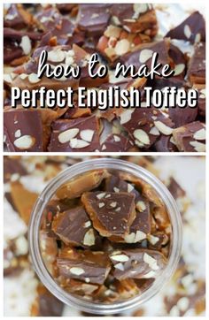 how to make perfect english toffee with almonds and chocolate in a jar