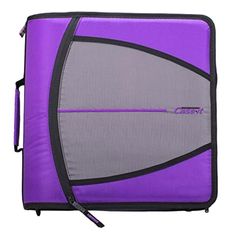 a purple and black laptop case on white background