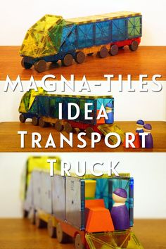 Magna-Tiles Idea: Transport Truck Transport Truck, Easy Toddler Activities, Indoor Activities For Kids, Toddler Play, Kids Learning Activities