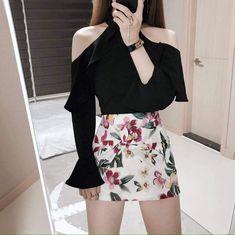 Academia Aesthetic Fashion, Net Top, Korean Fashion Outfits, Cute Skirt Outfits